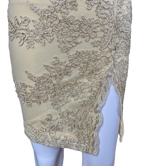 Windsor NWOT's - Womens Gold Tone Slit Mini Dress Sz. SM - Picture 3 of 15